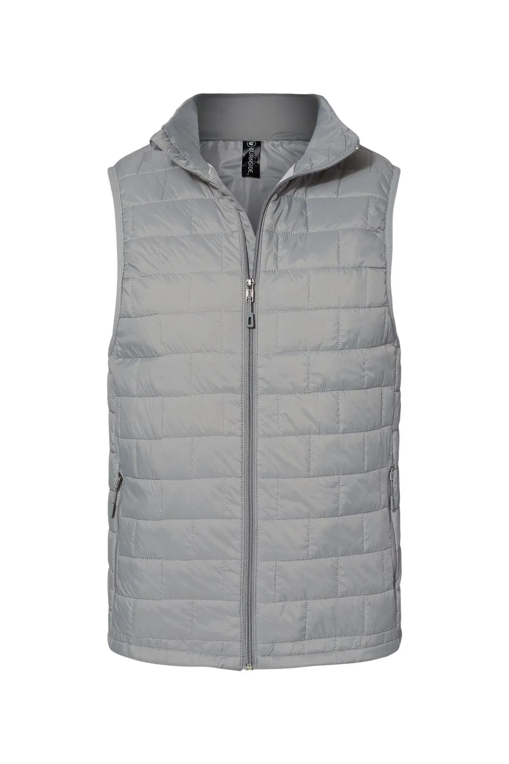Burnside Mens Element Full Zip Puffer Vest - Steel Grey