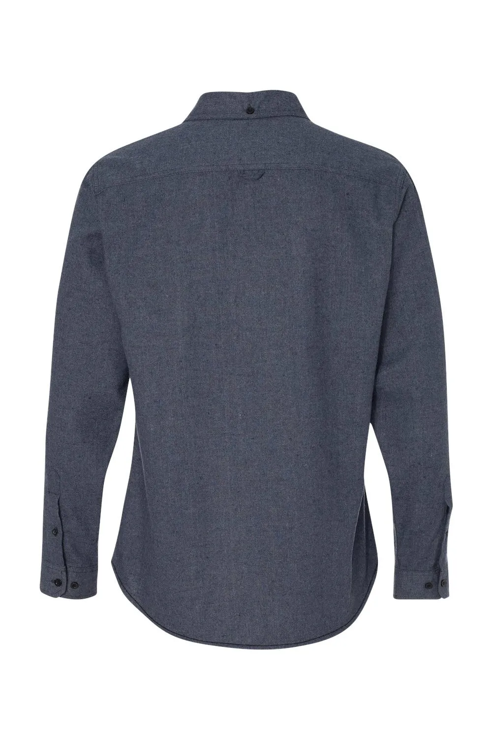 Burnside Mens Flannel Long Sleeve Button Down Shirt w/ Double Pockets - Denim Blue