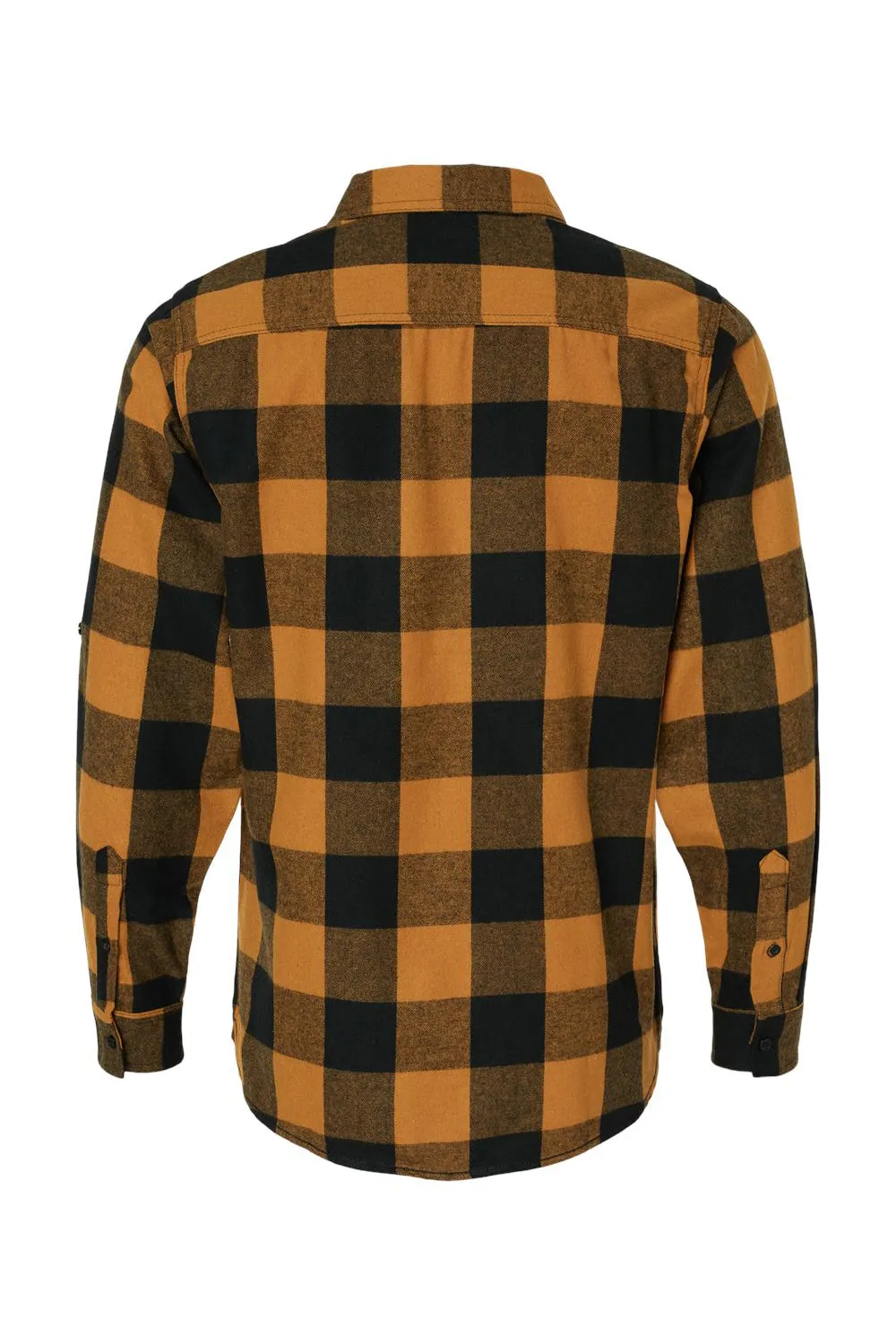 Burnside Mens Flannel Long Sleeve Button Down Shirt w/ Double Pockets - Tobacco/Black