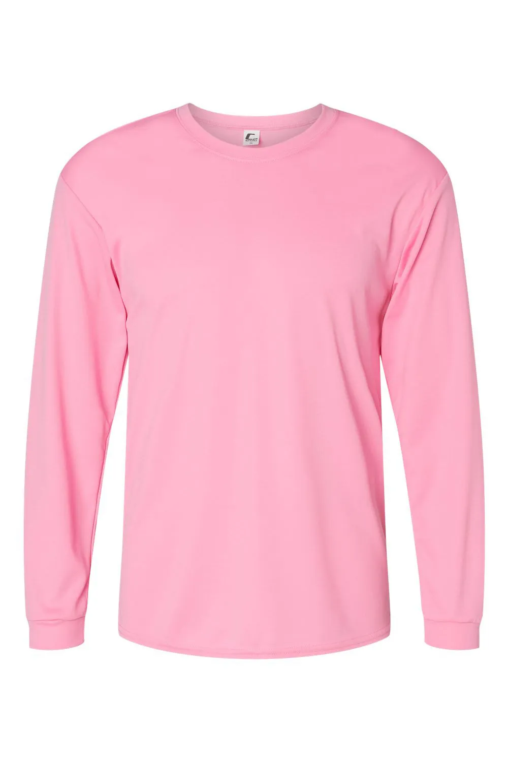 C2 Sport Mens Performance Moisture Wicking Long Sleeve Crewneck T-Shirt - Pink