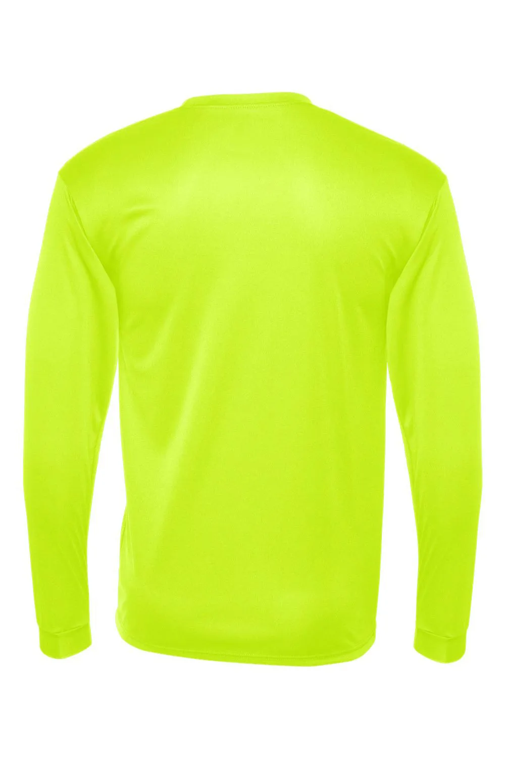 C2 Sport Mens Performance Moisture Wicking Long Sleeve Crewneck T-Shirt - Safety Yellow