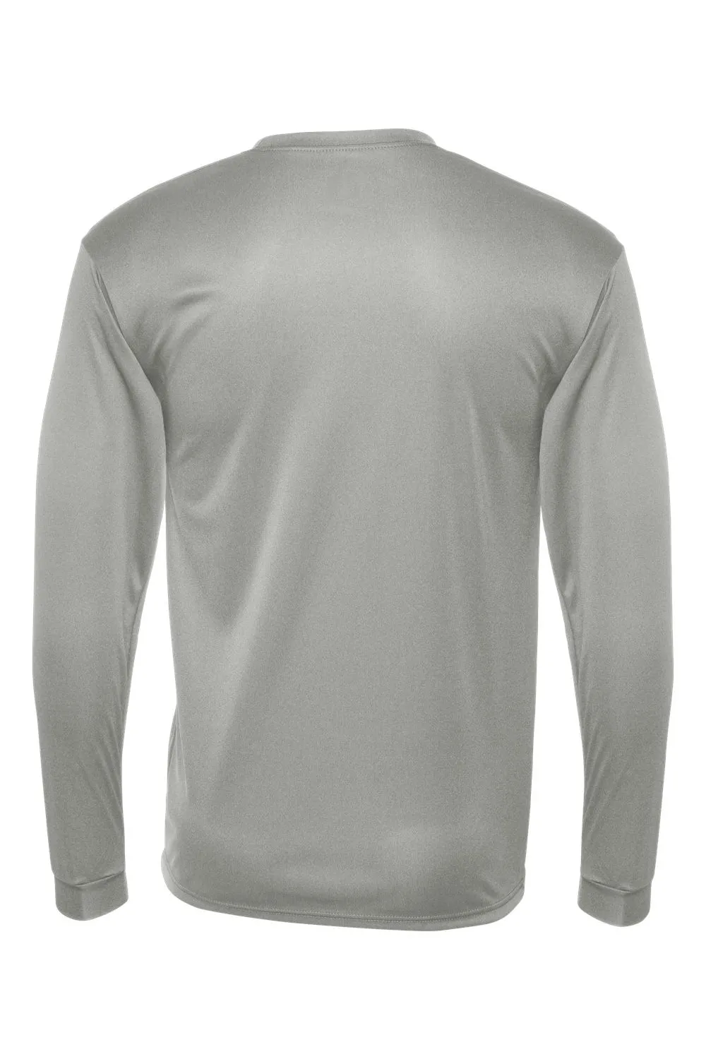 C2 Sport Mens Performance Moisture Wicking Long Sleeve Crewneck T-Shirt - Silver Grey