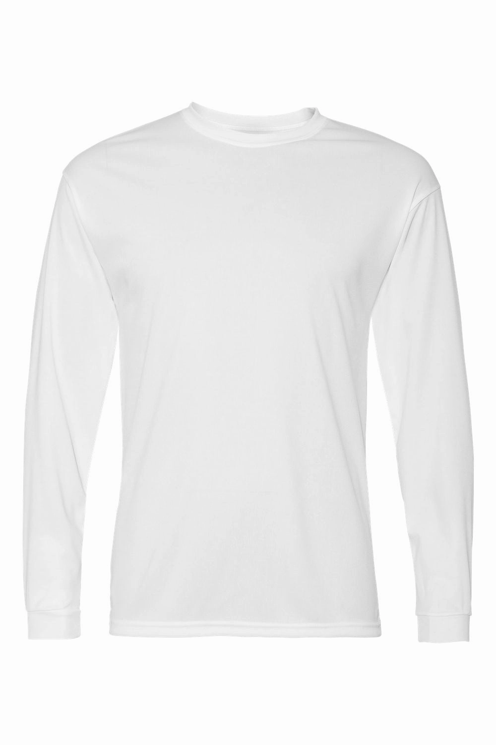 C2 Sport Mens Performance Moisture Wicking Long Sleeve Crewneck T-Shirt - White