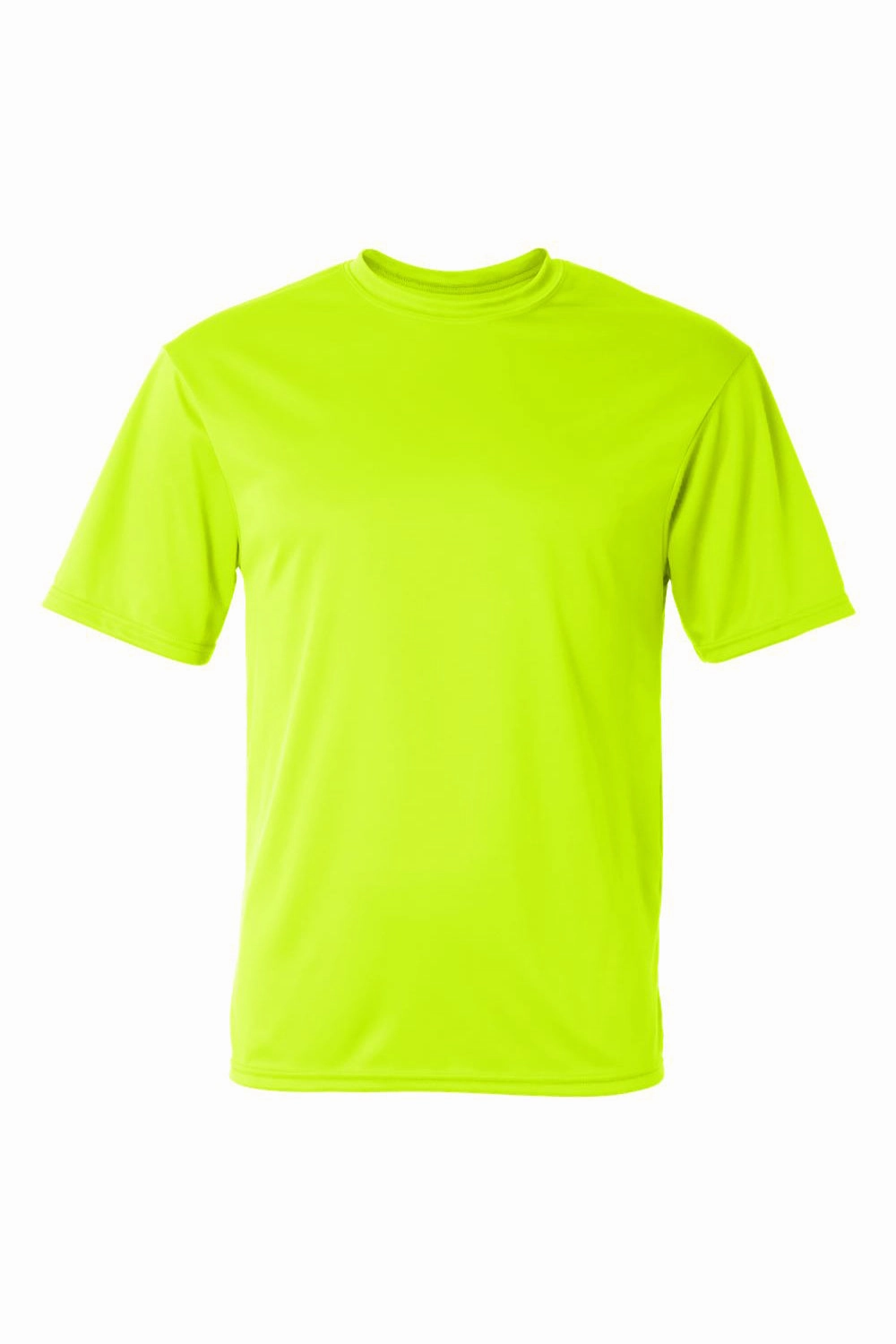 C2 Sport Mens Performance Moisture Wicking Short Sleeve Crewneck T-Shirt - Safety Yellow