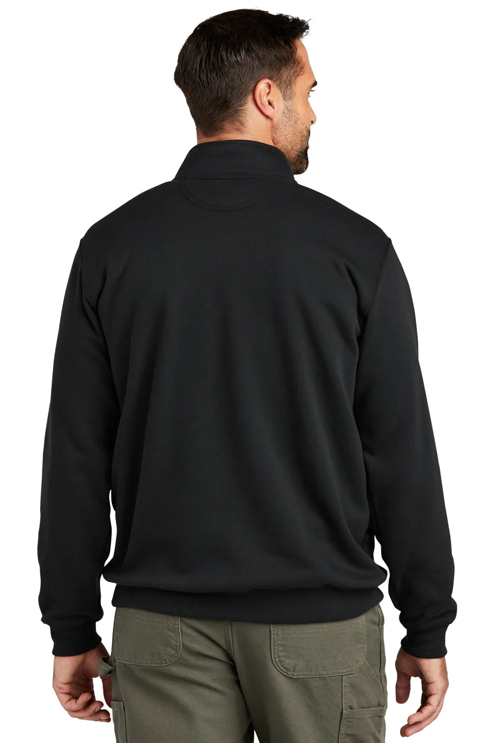 Carhartt Mens 1/4 Zip Sweatshirt w/ Pouch Pocket - Black