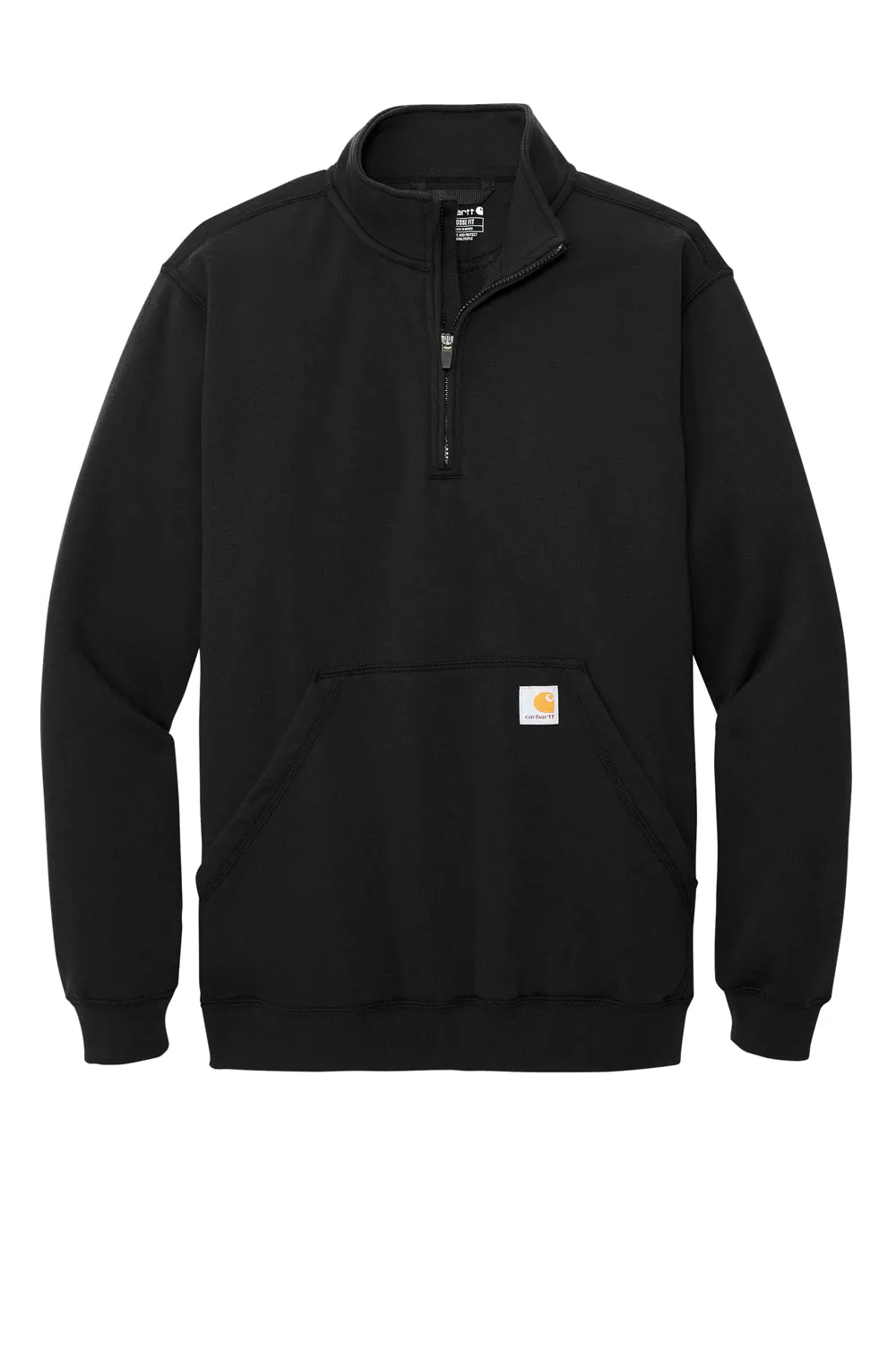 Carhartt Mens 1/4 Zip Sweatshirt w/ Pouch Pocket - Black