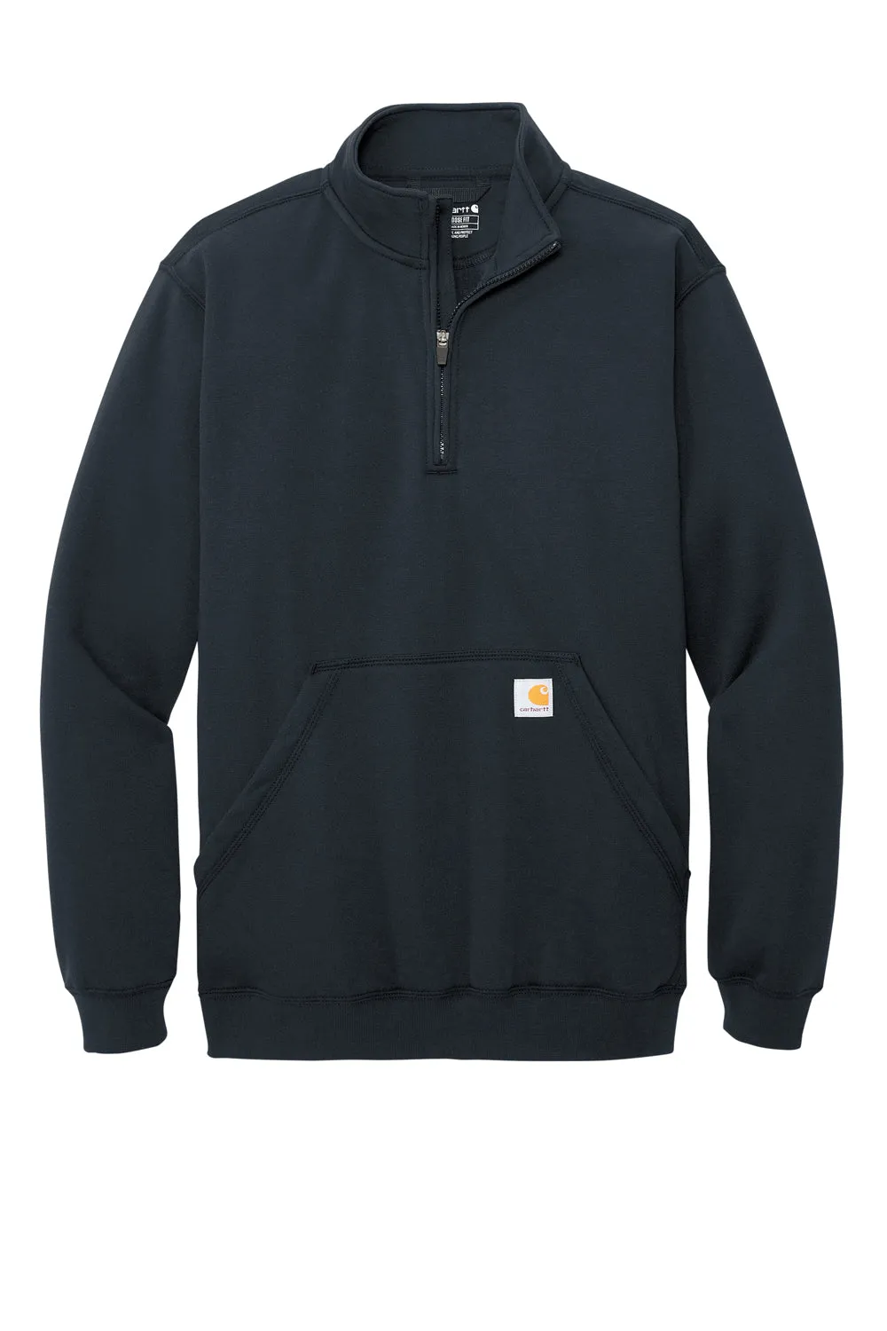 Carhartt Mens 1/4 Zip Sweatshirt w/ Pouch Pocket - New Navy Blue