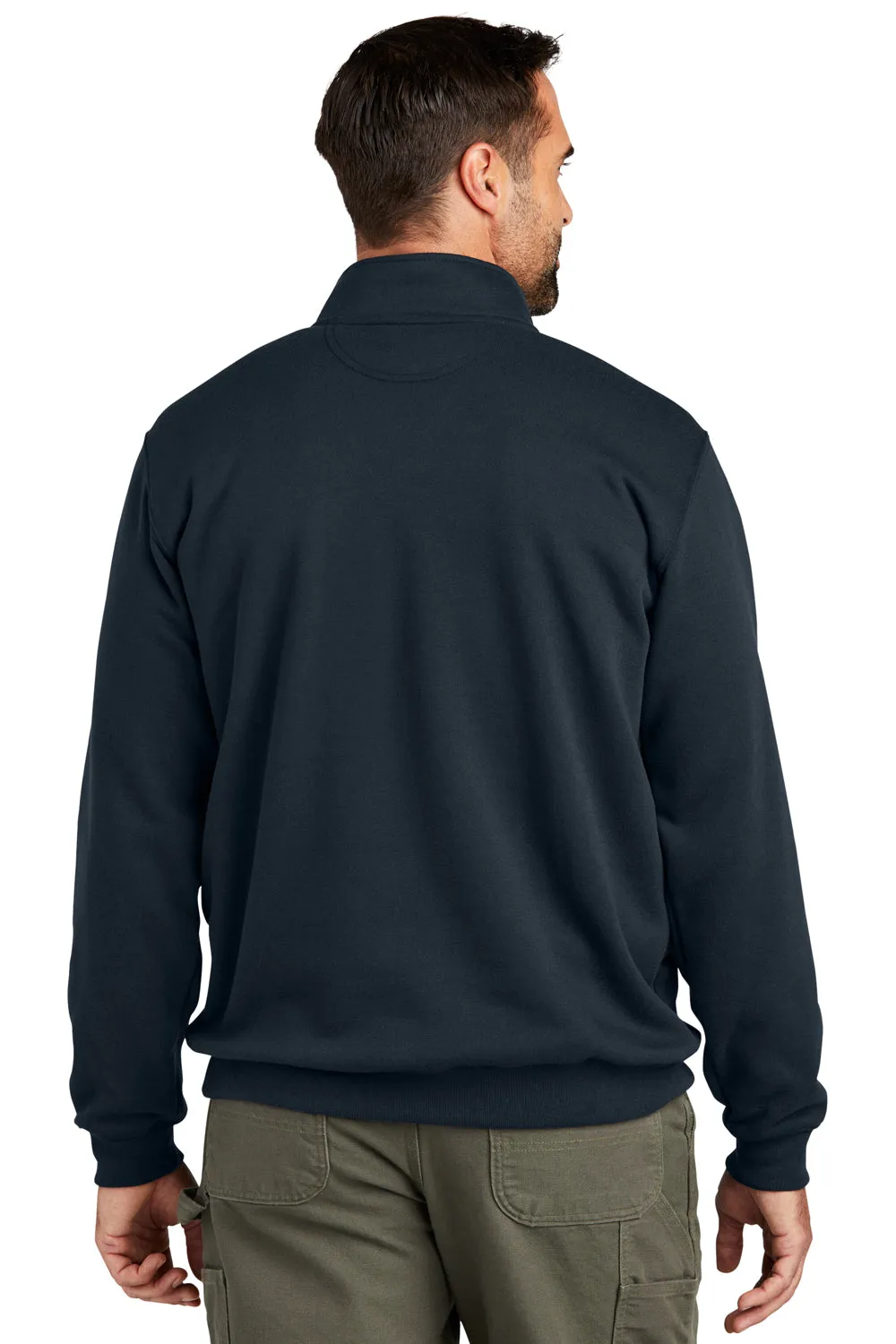 Carhartt Mens 1/4 Zip Sweatshirt w/ Pouch Pocket - New Navy Blue