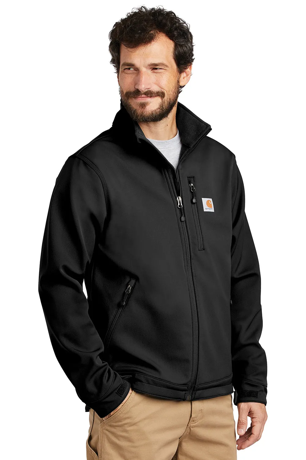 Carhartt Mens Crowley Wind & Water Resistant Full Zip Jacket - Black