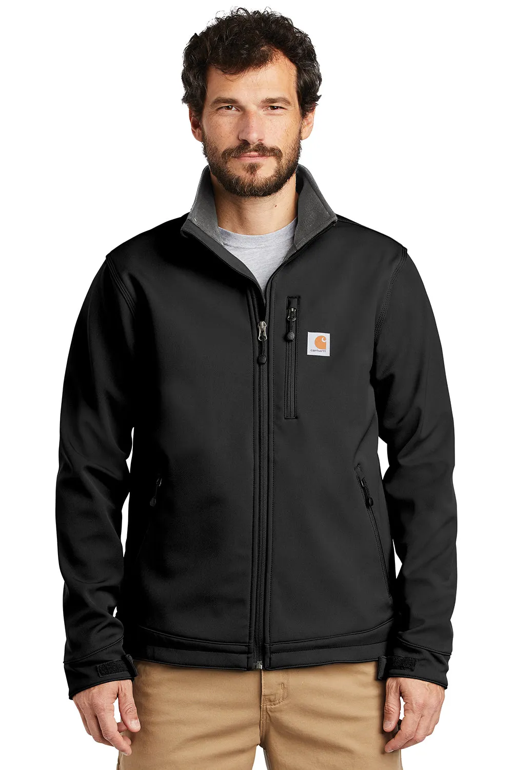 Carhartt Mens Crowley Wind & Water Resistant Full Zip Jacket - Black