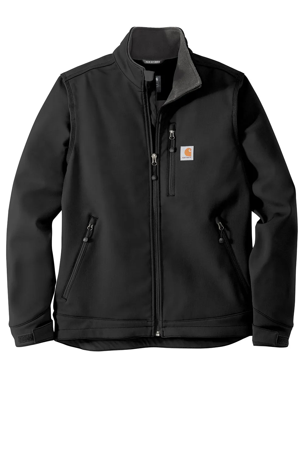 Carhartt Mens Crowley Wind & Water Resistant Full Zip Jacket - Black