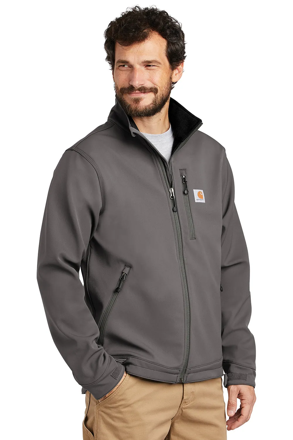 Carhartt Mens Crowley Wind & Water Resistant Full Zip Jacket - Charcoal Grey