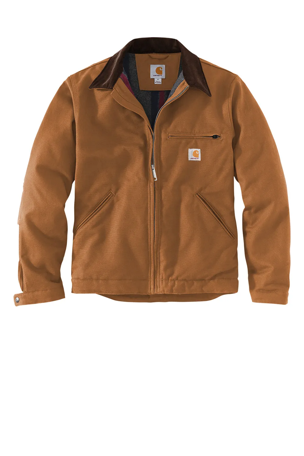 Carhartt Mens Detroit Duck Wind & Water Resistant Full Zip Jacket - Carhartt Brown