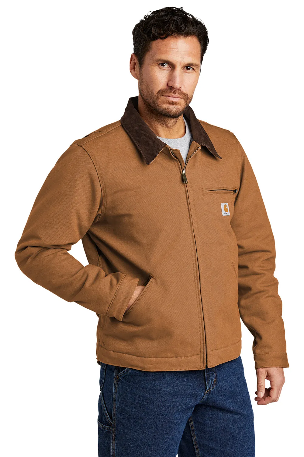 Carhartt Mens Detroit Duck Wind & Water Resistant Full Zip Jacket - Carhartt Brown