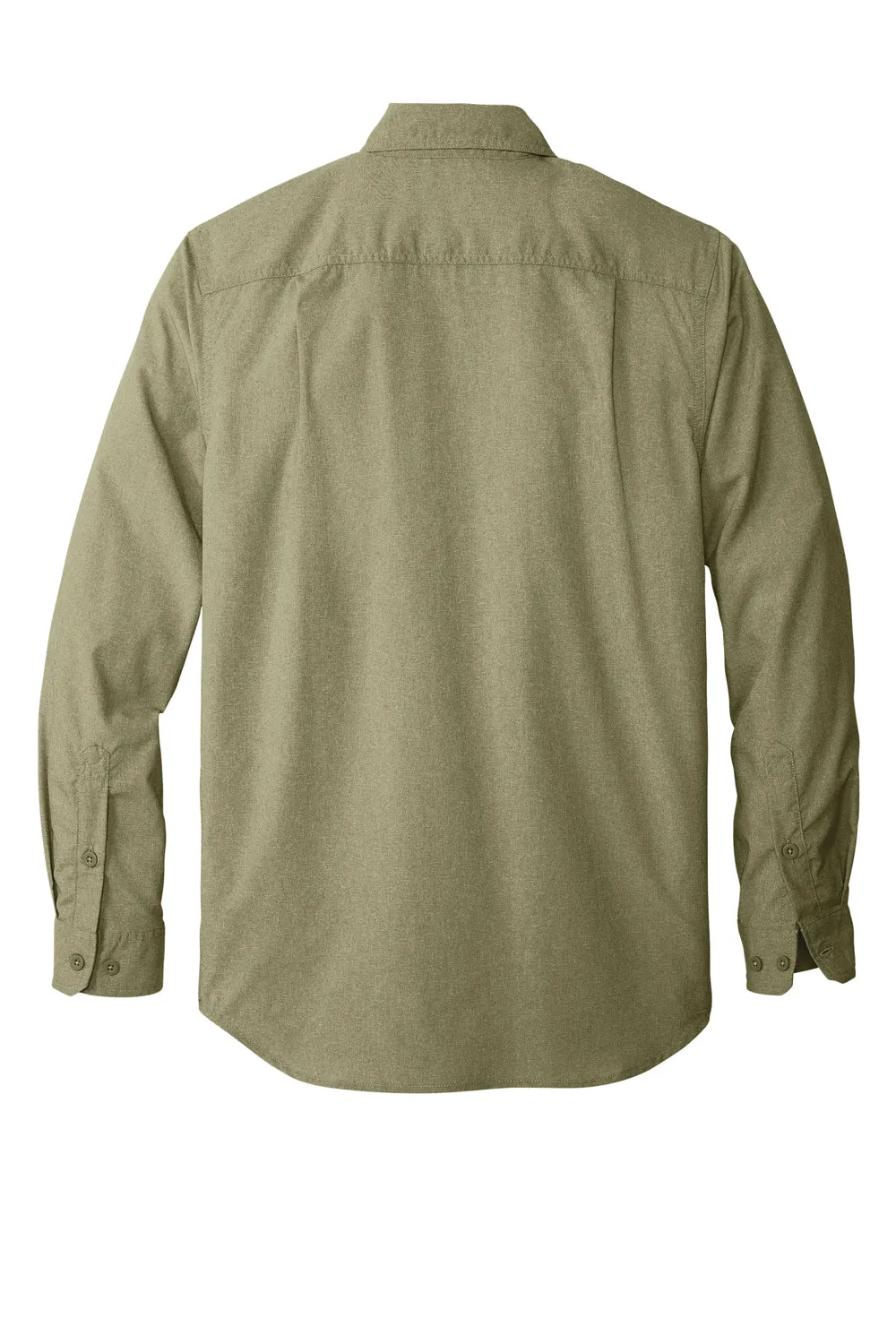 Carhartt Mens Force Moisture Wicking Long Sleeve Button Down Shirt w/ Double Pockets - Burnt Olive Green