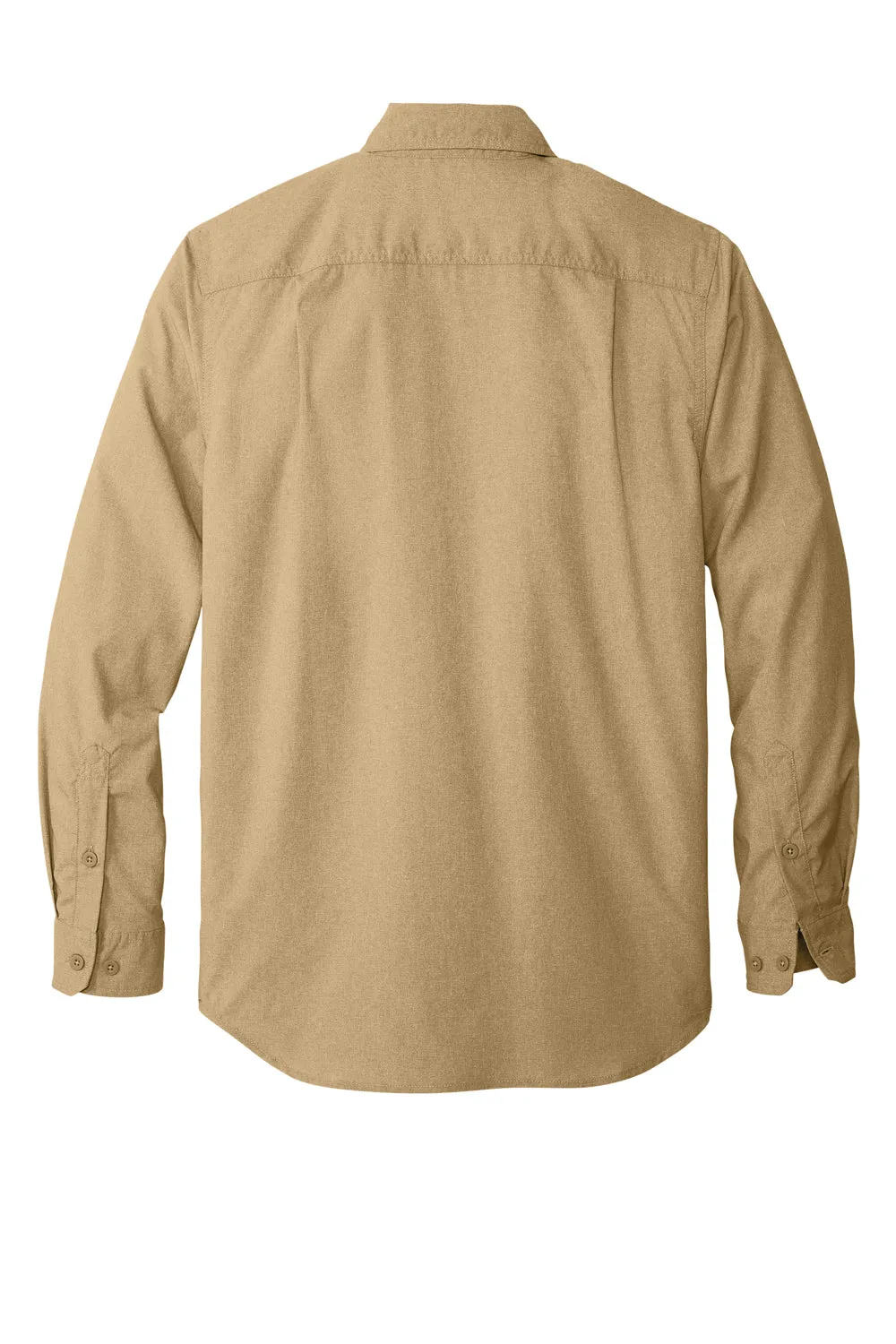 Carhartt Mens Force Moisture Wicking Long Sleeve Button Down Shirt w/ Double Pockets - Dark Khaki Brown