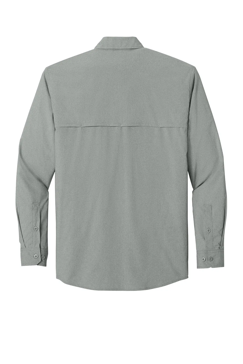 Carhartt Mens Force Sun Defender Moisture Wicking Long Sleeve Button Down Shirt w/ Double Pockets - Steel Grey