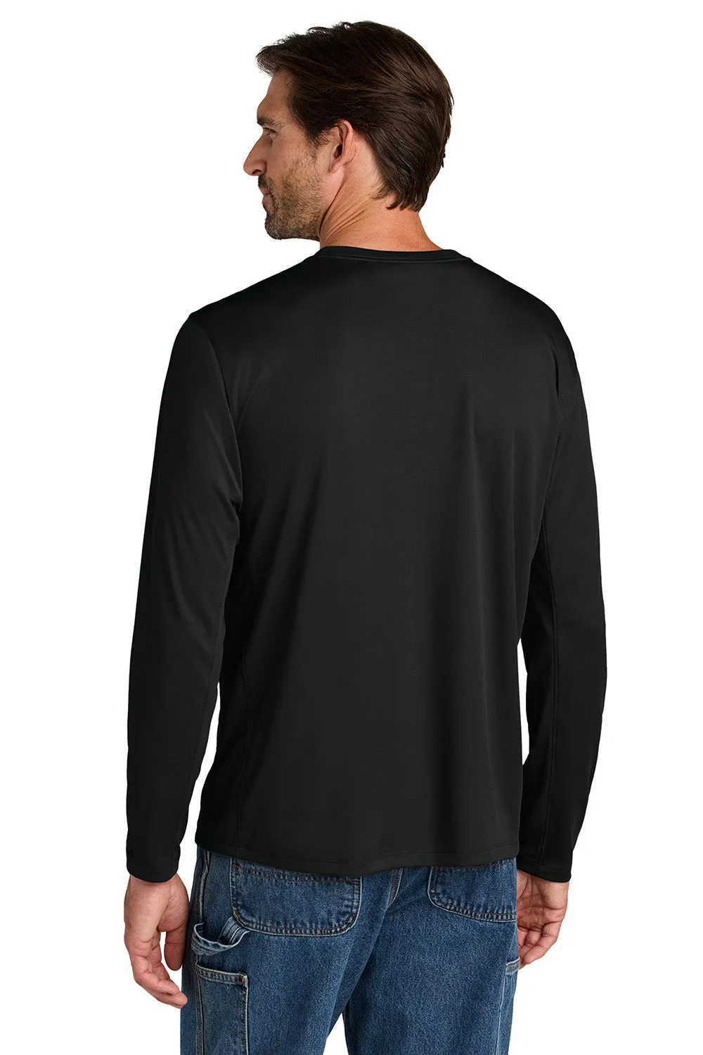 Carhartt Mens Force Sun Defender Moisture Wicking Long Sleeve Crewneck T-Shirt - Black