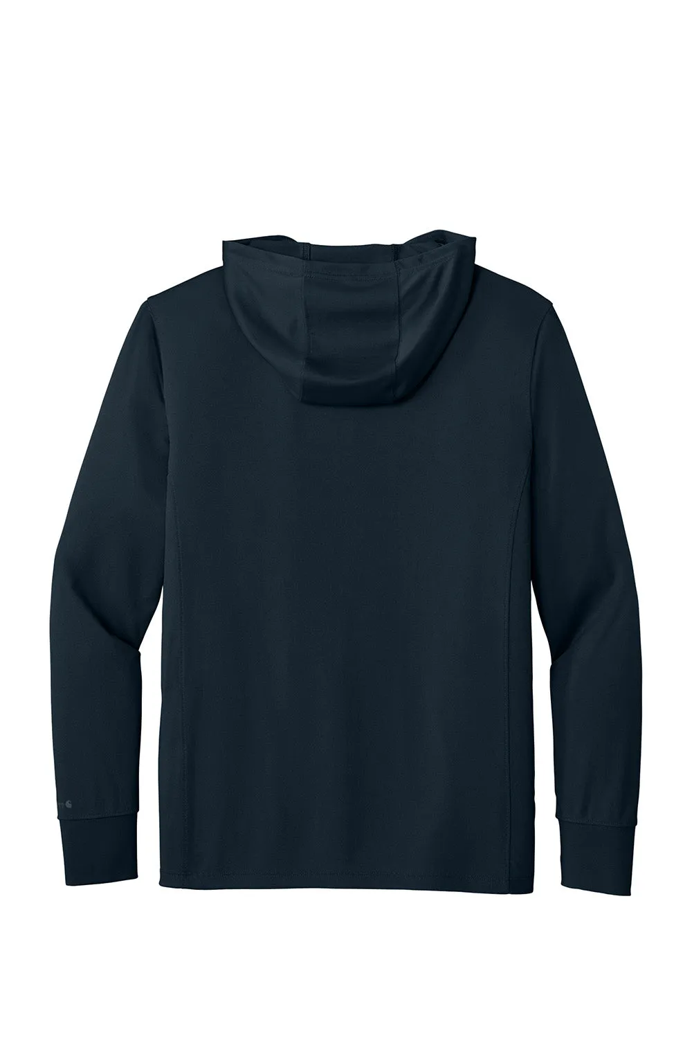 Carhartt Mens Force Sun Defender Moisture Wicking Long Sleeve Hooded T-Shirt Hoodie w/ Pouch Pocket - Navy Blue