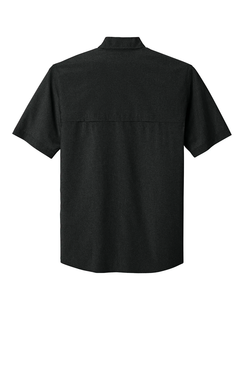 Carhartt Mens Force Sun Defender Moisture Wicking Short Sleeve Button Down Shirt w/ Double Pockets - Black