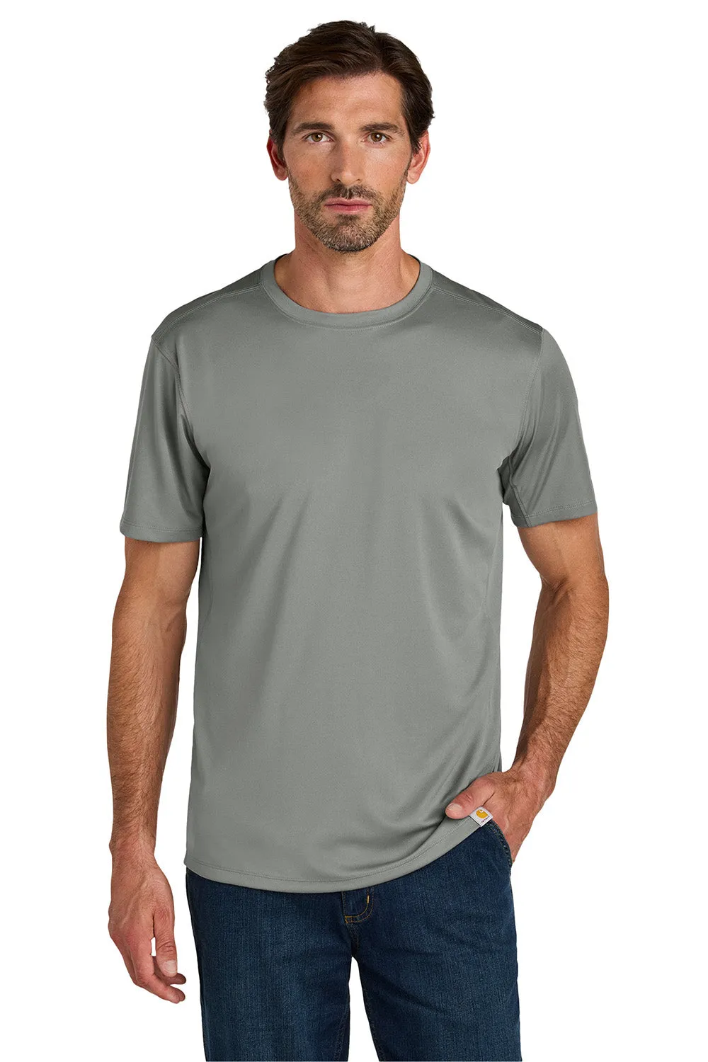 Carhartt Mens Force Sun Defender Moisture Wicking Short Sleeve Crewneck T-Shirt - Asphalt Grey