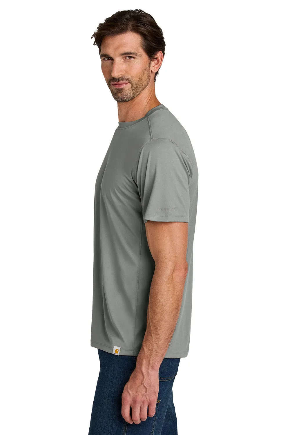 Carhartt Mens Force Sun Defender Moisture Wicking Short Sleeve Crewneck T-Shirt - Asphalt Grey