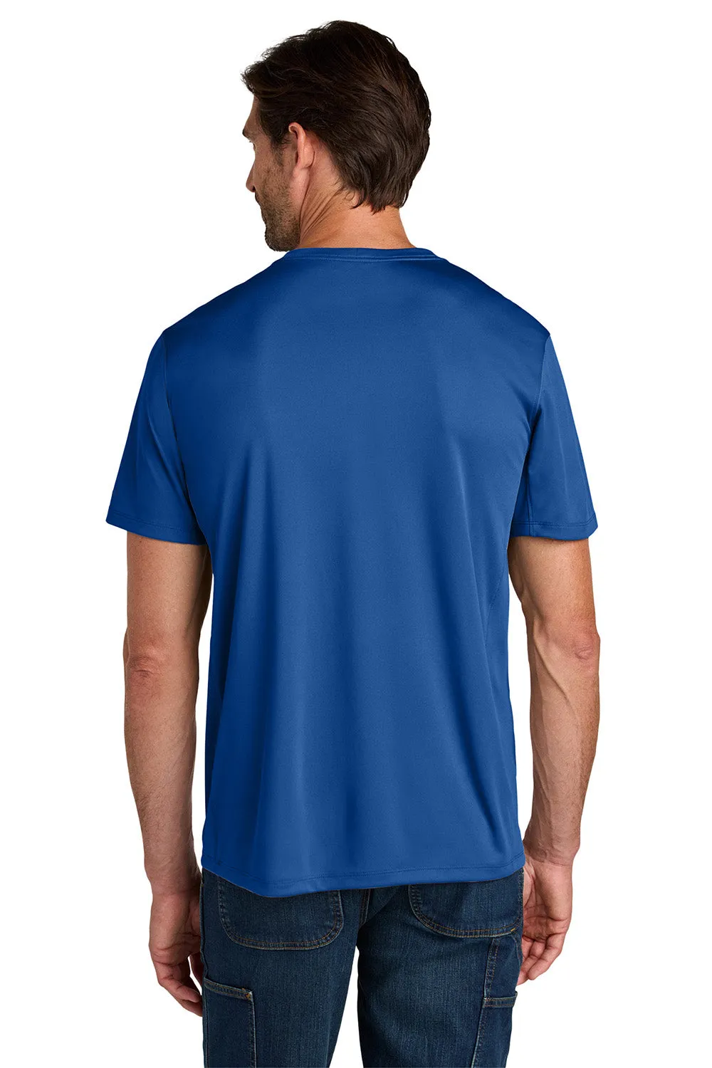 Carhartt Mens Force Sun Defender Moisture Wicking Short Sleeve Crewneck T-Shirt - Royal Glass Blue