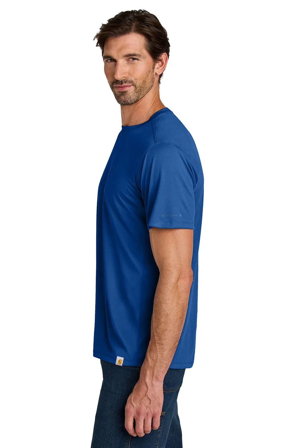 Carhartt Mens Force Sun Defender Moisture Wicking Short Sleeve Crewneck T-Shirt - Royal Glass Blue