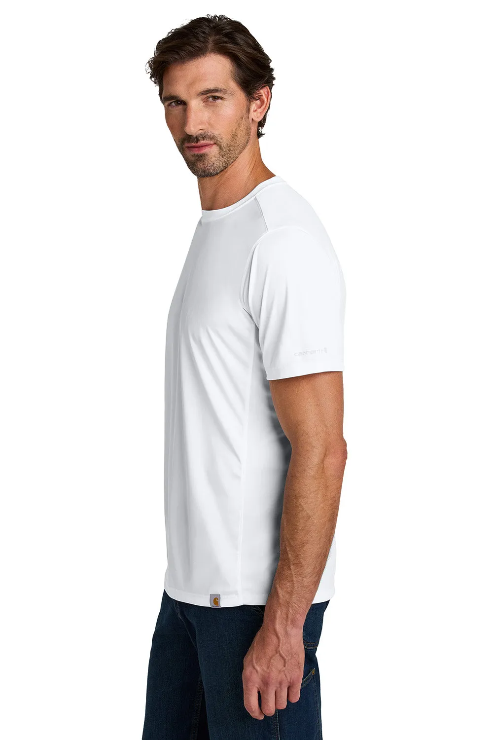 Carhartt Mens Force Sun Defender Moisture Wicking Short Sleeve Crewneck T-Shirt - White