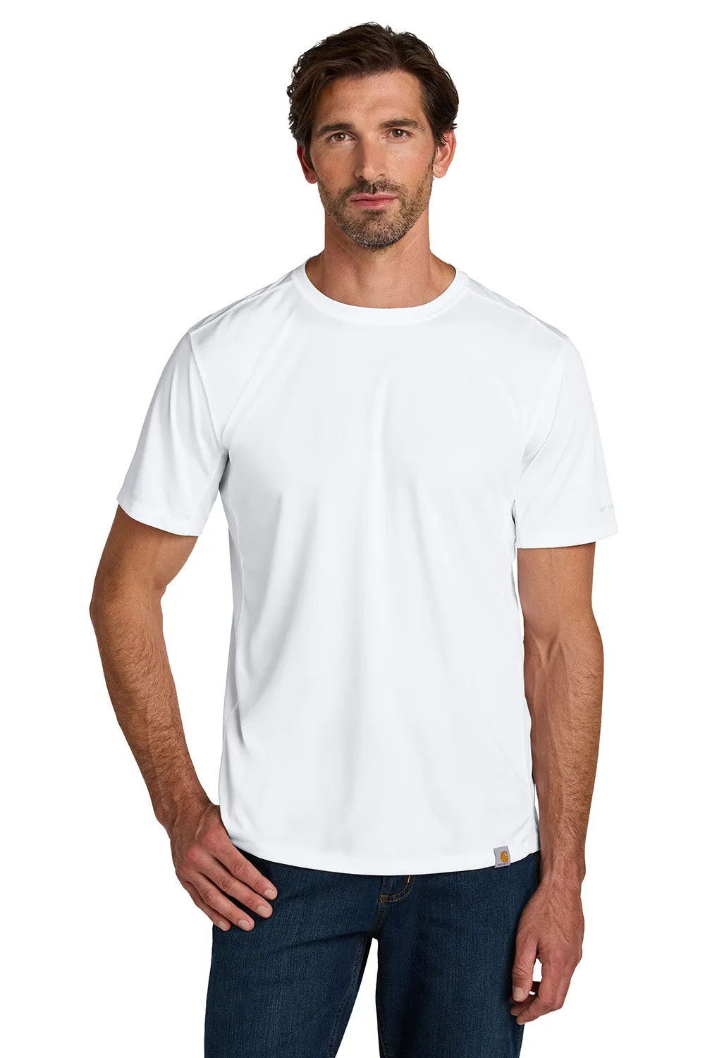 Carhartt Mens Force Sun Defender Moisture Wicking Short Sleeve Crewneck T-Shirt - White