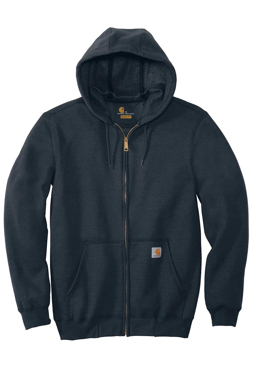 Carhartt Mens Full Zip Hooded Sweatshirt Hoodie w/ Pockets - Navy Blue