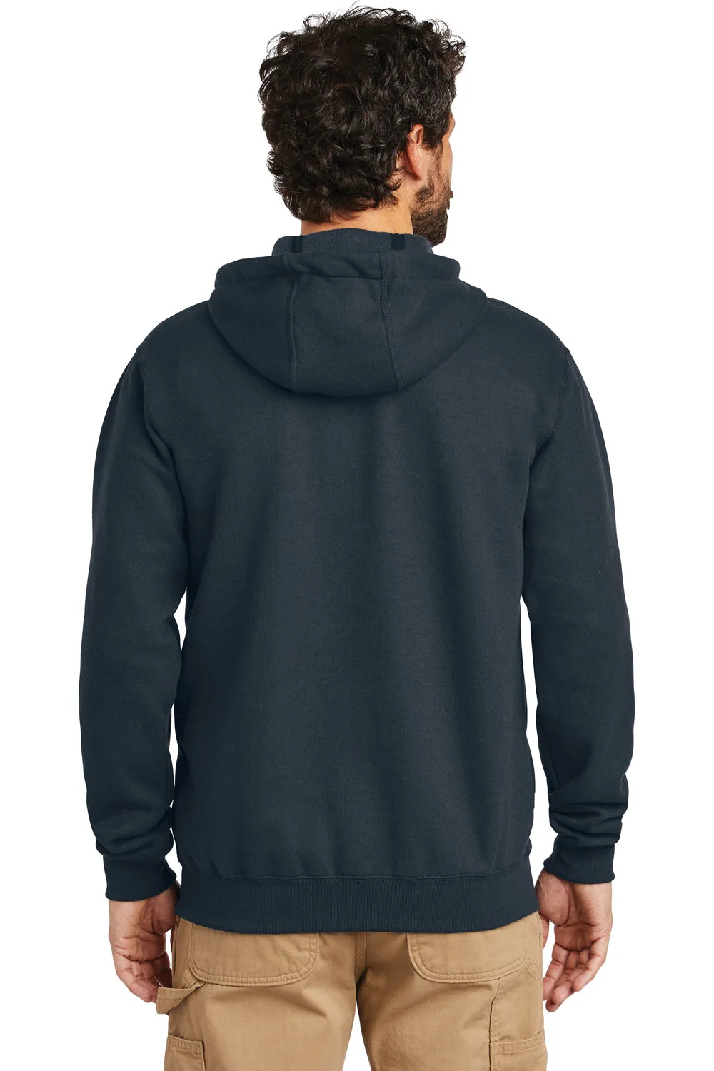 Carhartt Mens Full Zip Hooded Sweatshirt Hoodie w/ Pockets - Navy Blue