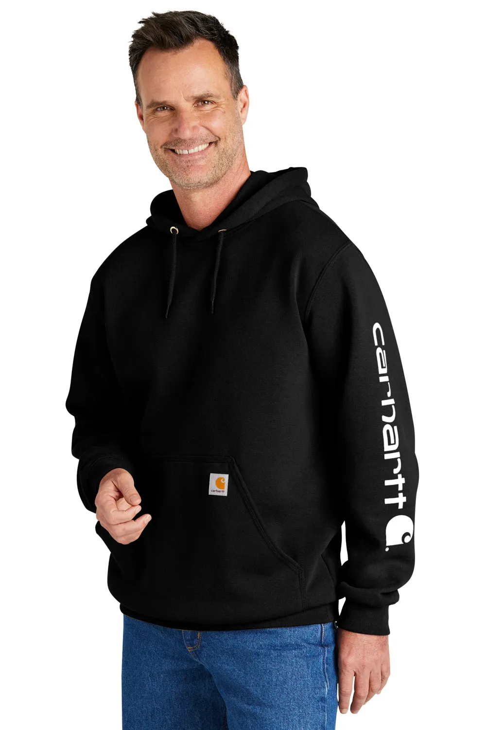 Carhartt Mens Hooded Sweatshirt Hoodie w/ Pouch Pocket - Black