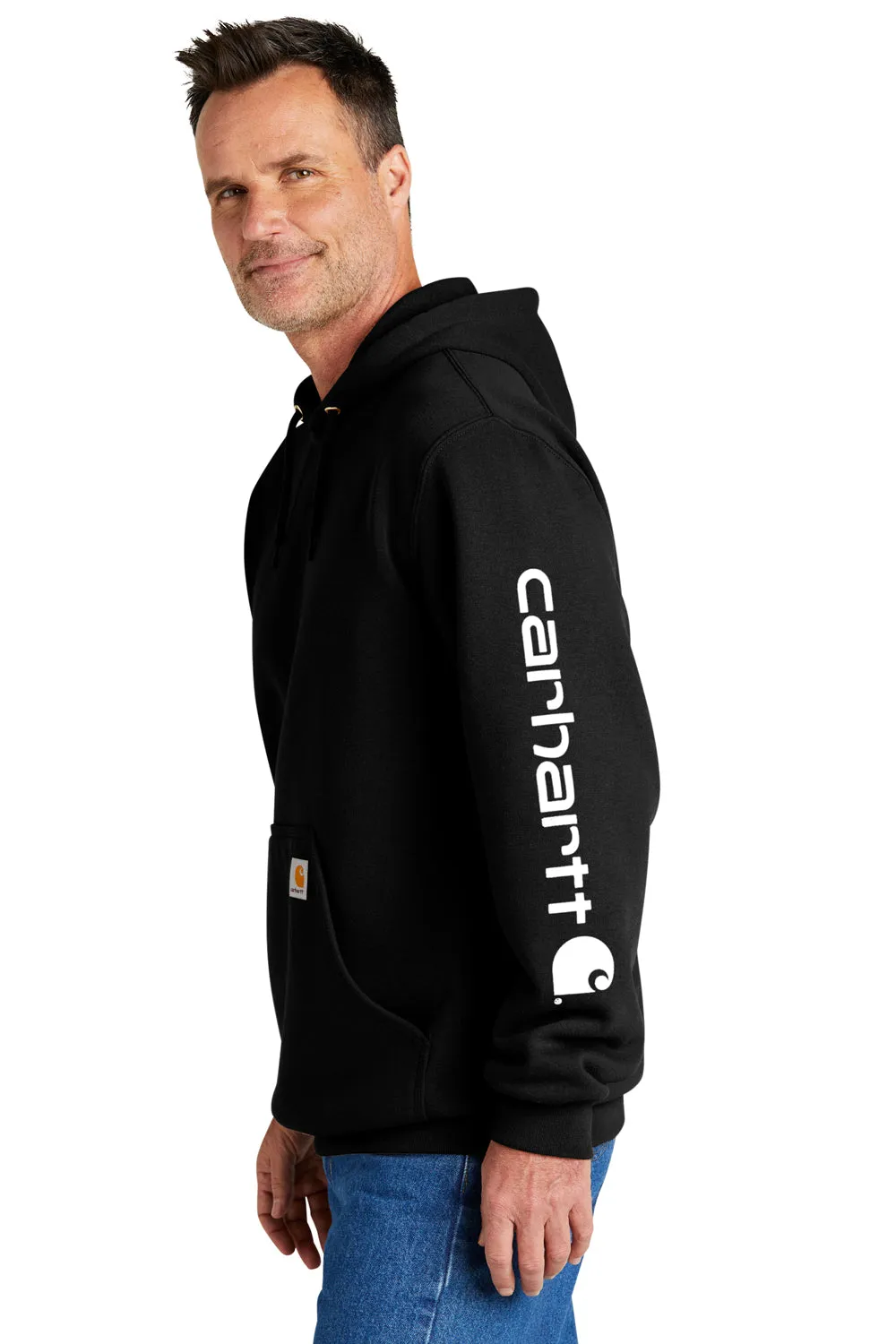 Carhartt Mens Hooded Sweatshirt Hoodie w/ Pouch Pocket - Black