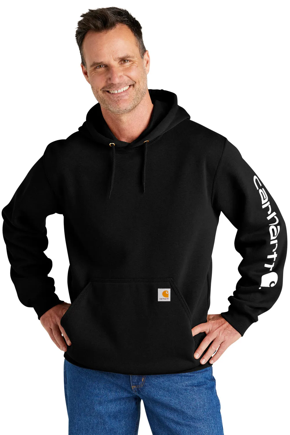 Carhartt Mens Hooded Sweatshirt Hoodie w/ Pouch Pocket - Black