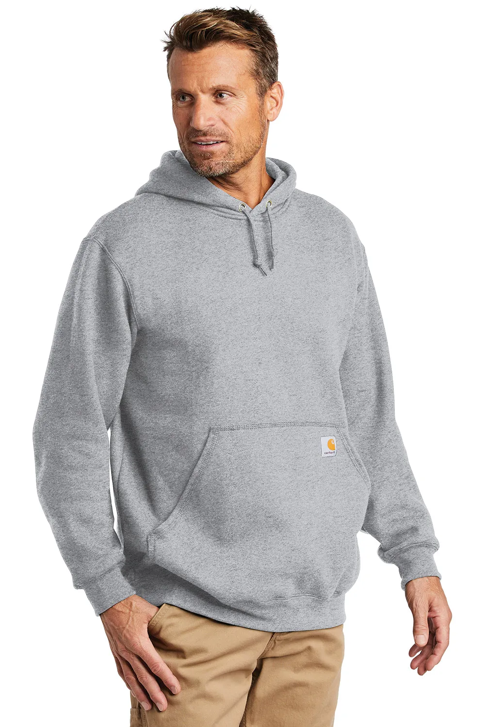 Carhartt Mens Hooded Sweatshirt Hoodie w/ Pouch Pocket - Heather Grey
