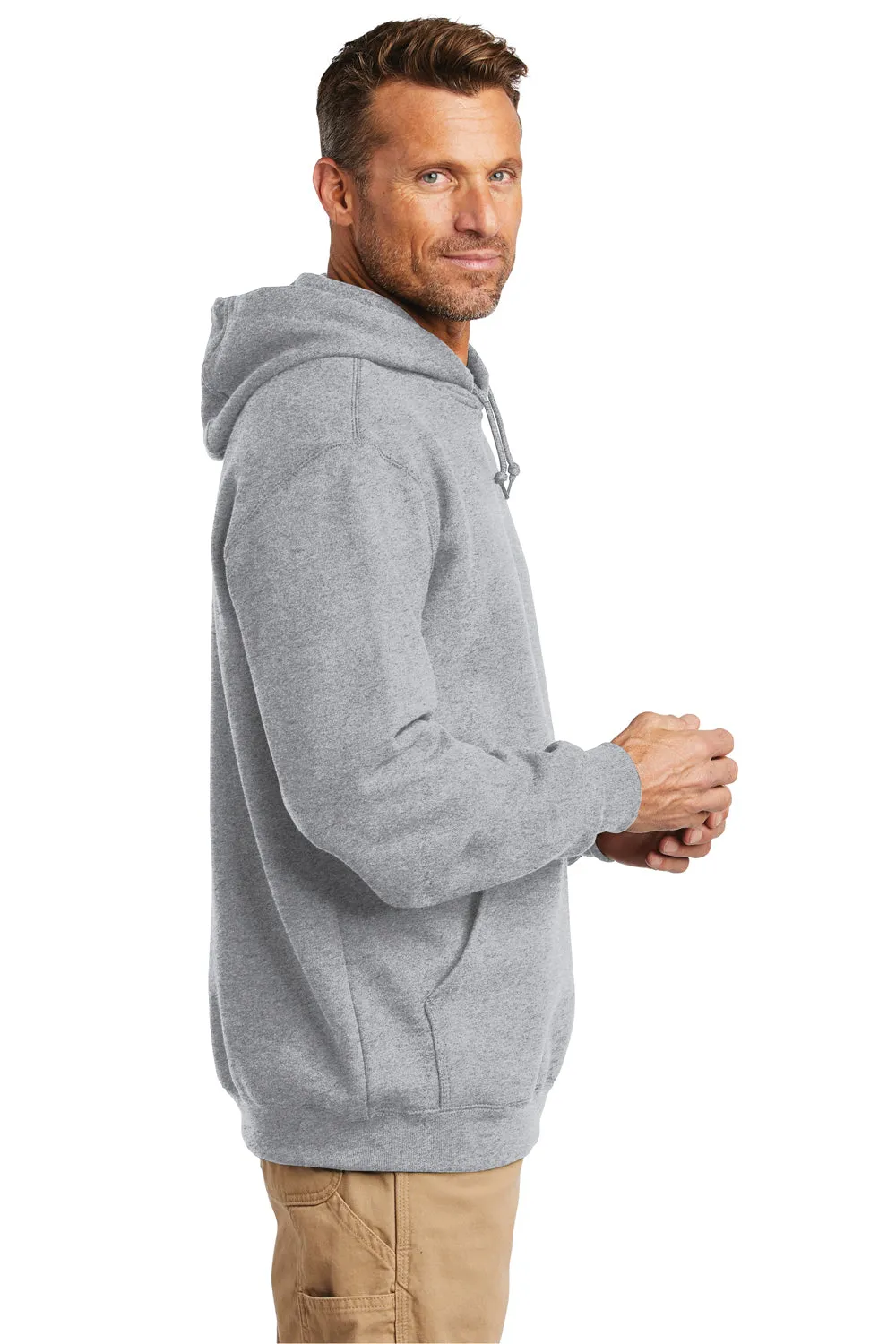 Carhartt Mens Hooded Sweatshirt Hoodie w/ Pouch Pocket - Heather Grey