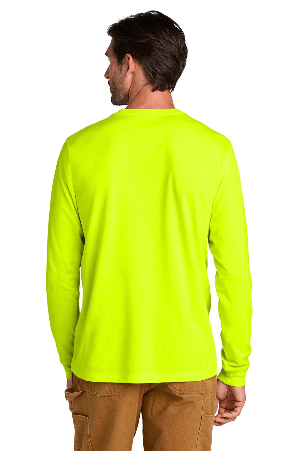 Carhartt Mens Long Sleeve Crewneck T-Shirt - Brite Lime Green