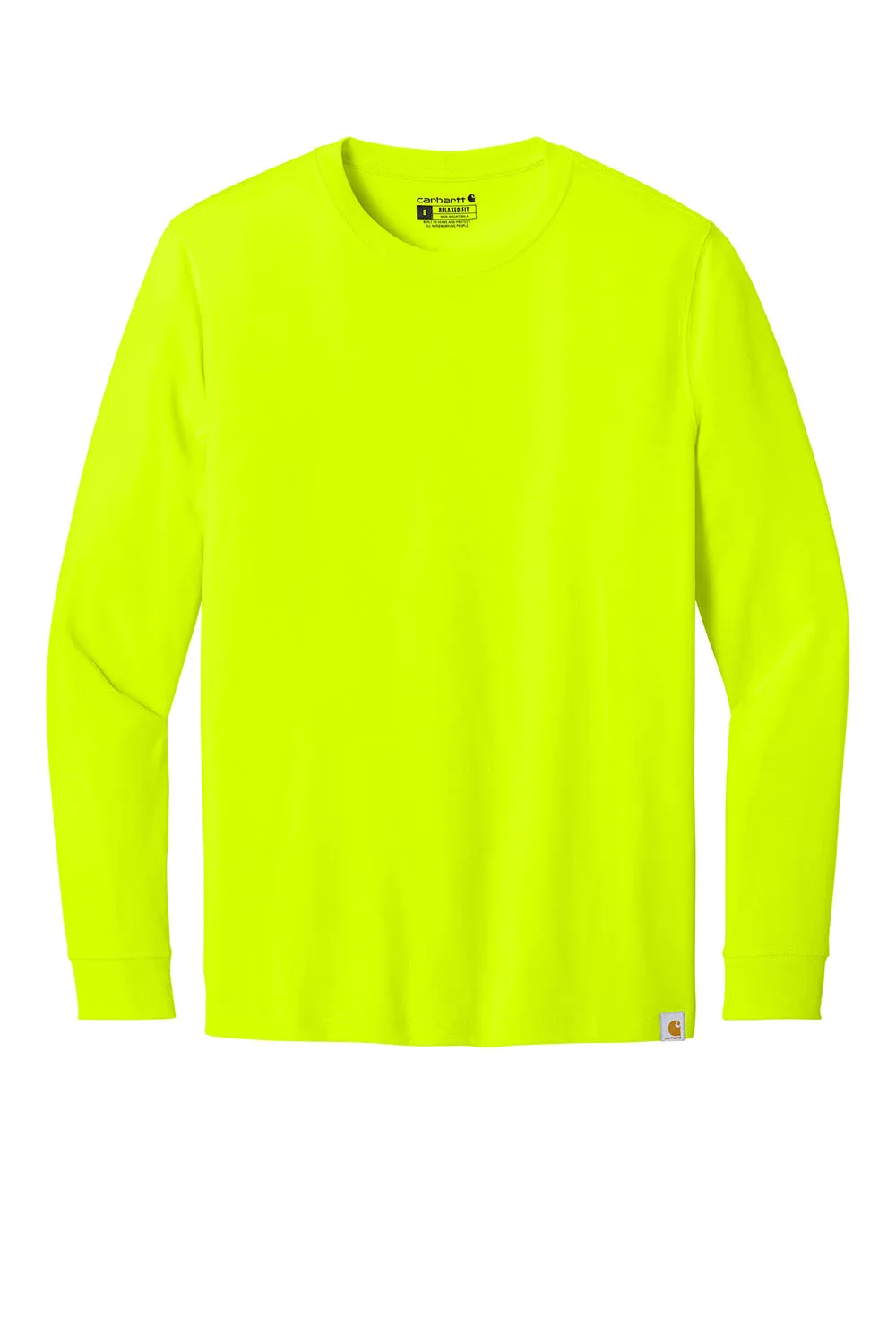 Carhartt Mens Long Sleeve Crewneck T-Shirt - Brite Lime Green