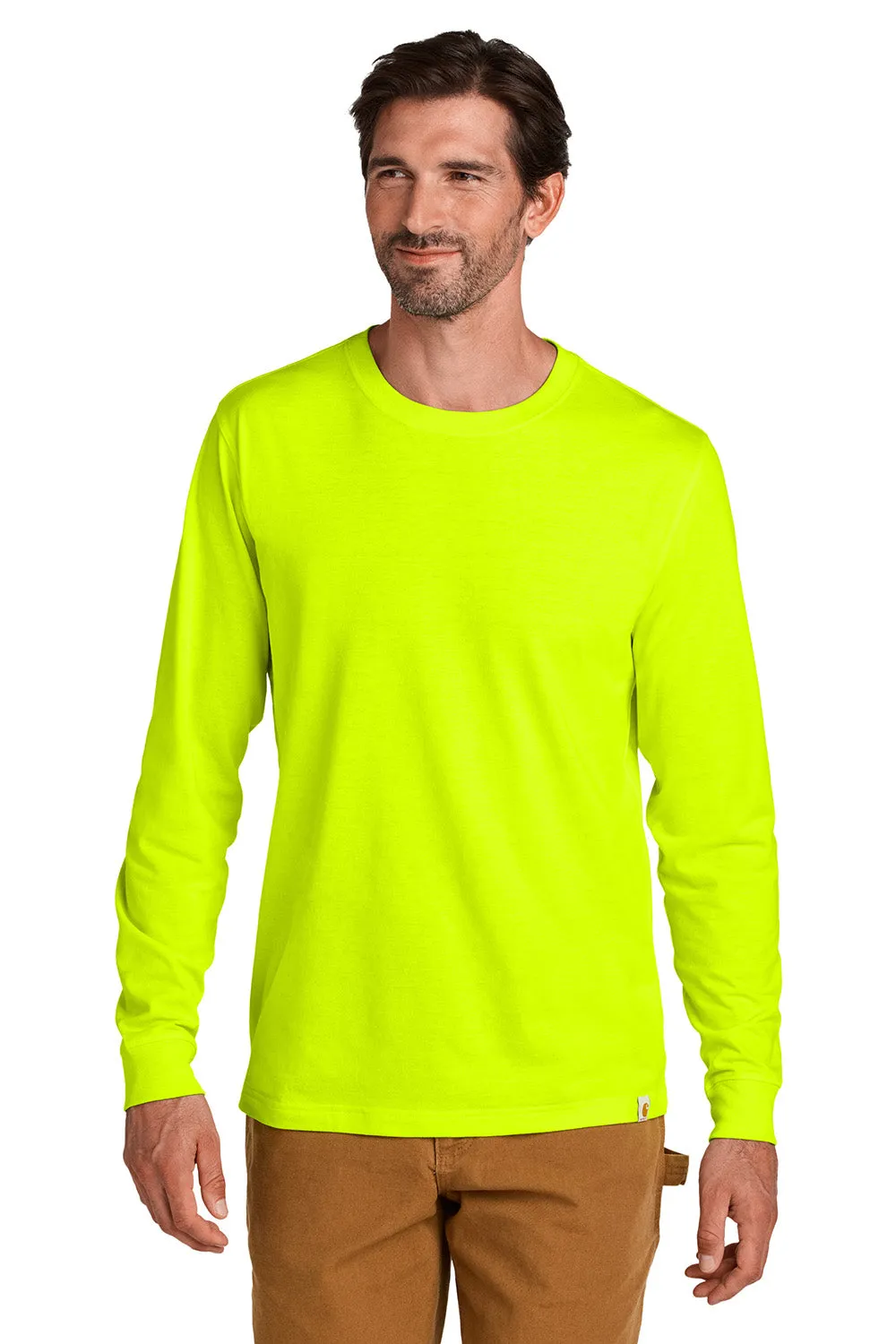 Carhartt Mens Long Sleeve Crewneck T-Shirt - Brite Lime Green