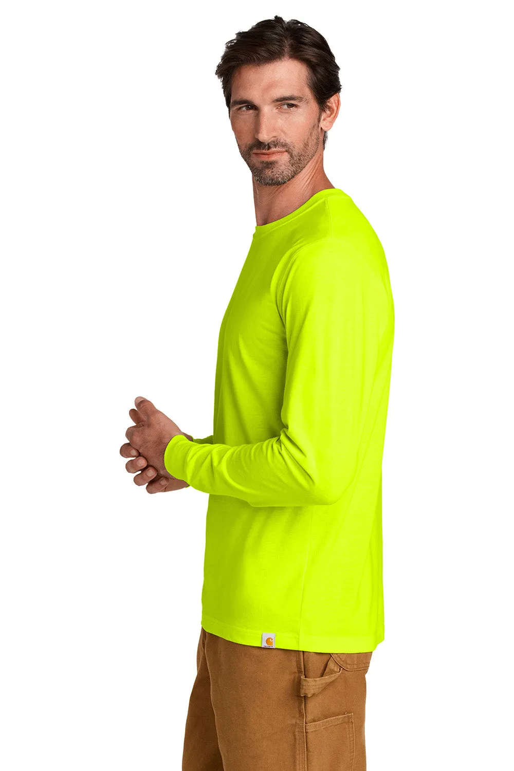 Carhartt Mens Long Sleeve Crewneck T-Shirt - Brite Lime Green