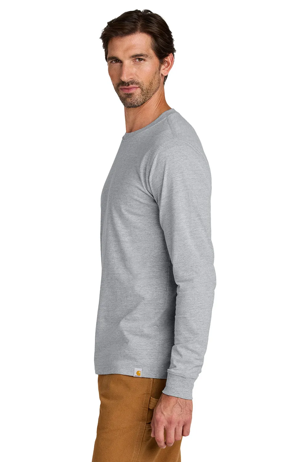 Carhartt Mens Long Sleeve Crewneck T-Shirt - Heather Grey