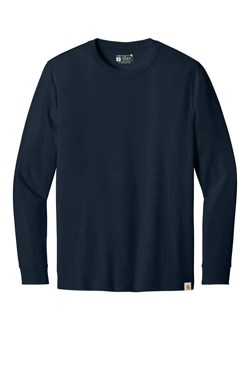 Carhartt Mens Long Sleeve Crewneck T-Shirt - Navy Blue