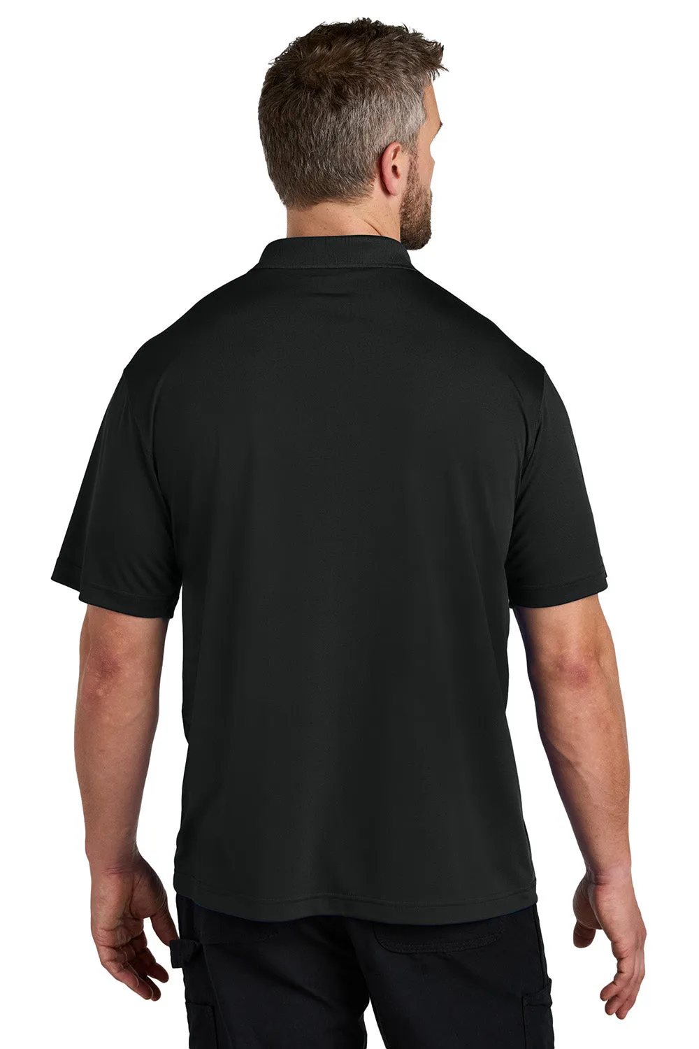 Carhartt Mens Moisture Wicking Short Sleeve Polo Shirt w/ Pocket - Black