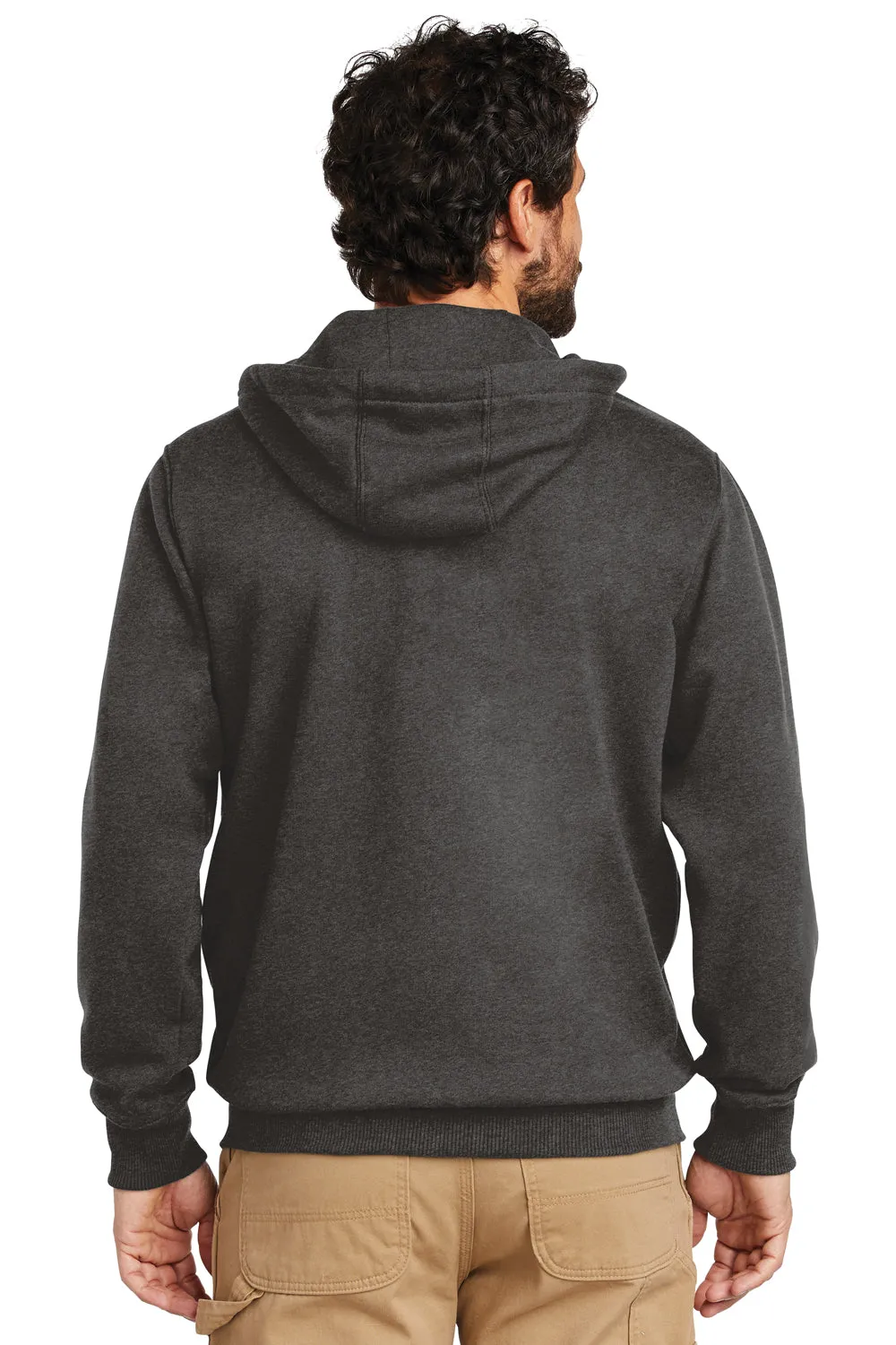 Carhartt Mens Paxton Rain Defender Water Resistant Full Zip Hooded Sweatshirt Hoodie w/ Pockets - Heather Carbon Grey