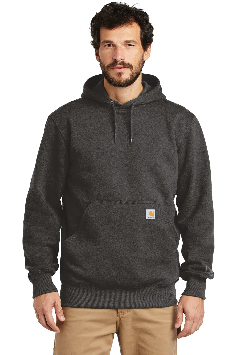 Carhartt Mens Paxton Rain Defender Water Resistant Hooded Sweatshirt Hoodie w/ Pouch Pocket - Heather Carbon Grey