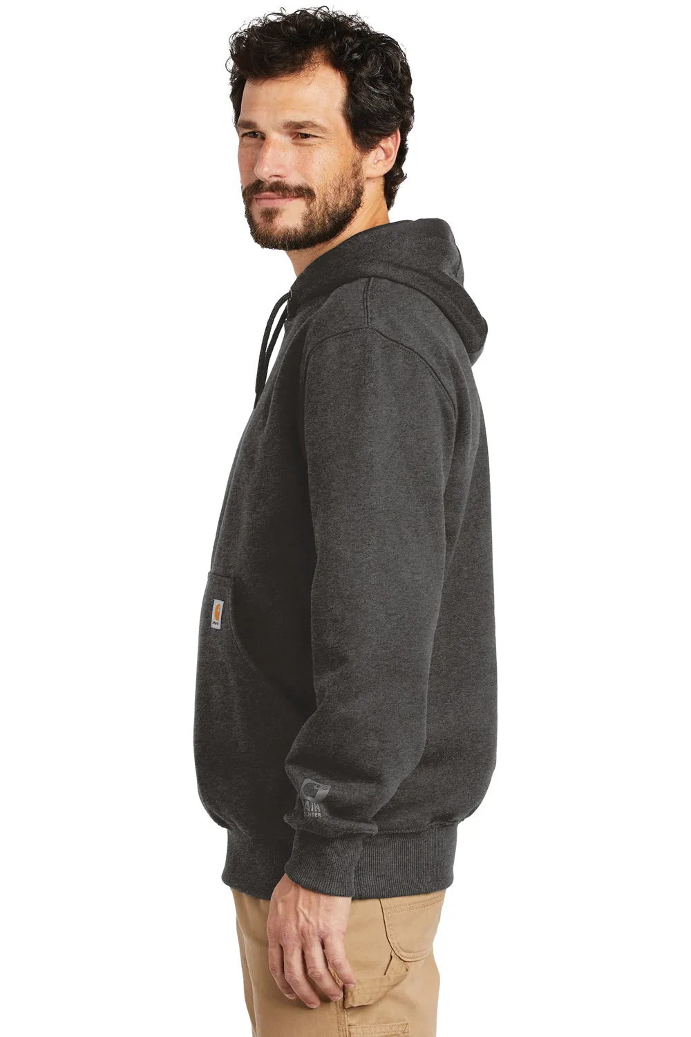 Carhartt Mens Paxton Rain Defender Water Resistant Hooded Sweatshirt Hoodie w/ Pouch Pocket - Heather Carbon Grey