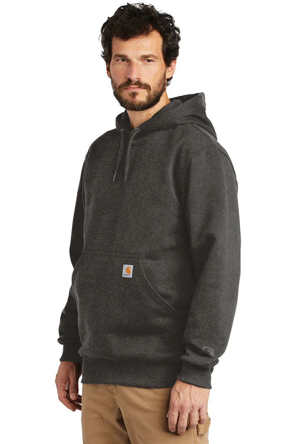 Carhartt Mens Paxton Rain Defender Water Resistant Hooded Sweatshirt Hoodie w/ Pouch Pocket - Heather Carbon Grey