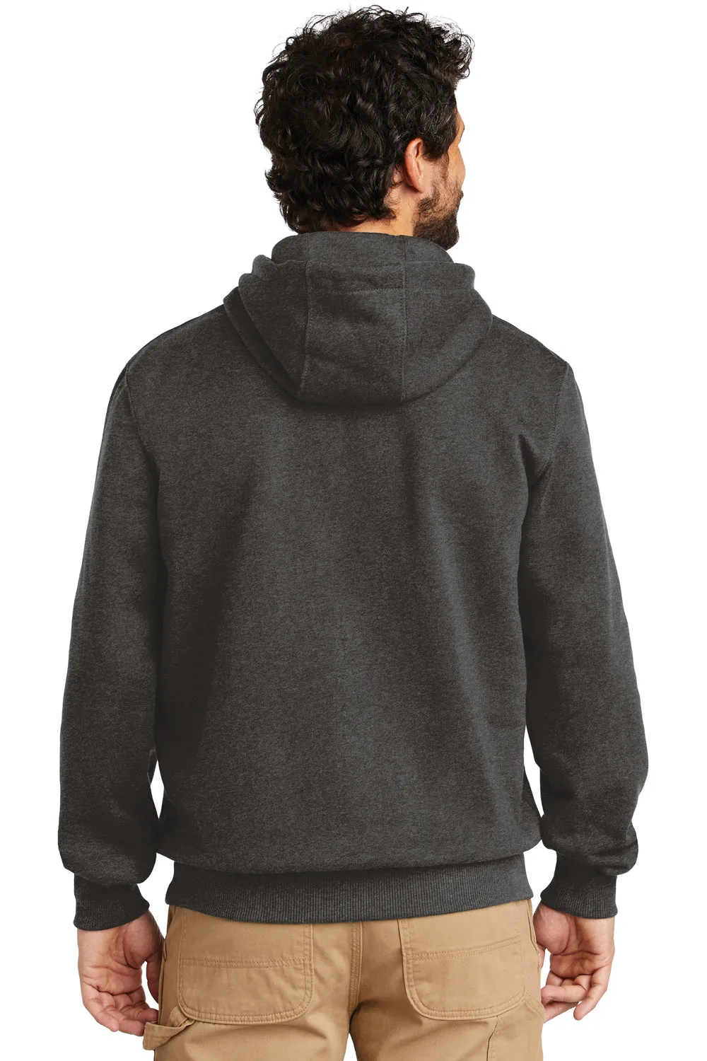 Carhartt Mens Paxton Rain Defender Water Resistant Hooded Sweatshirt Hoodie w/ Pouch Pocket - Heather Carbon Grey