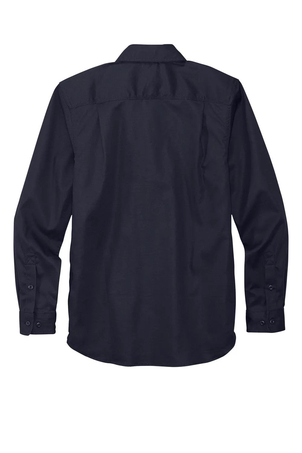 Carhartt Mens Rugged Professional Series Wrinkle Resistant Long Sleeve Button Down Shirt w/ Pocket - Navy Blue